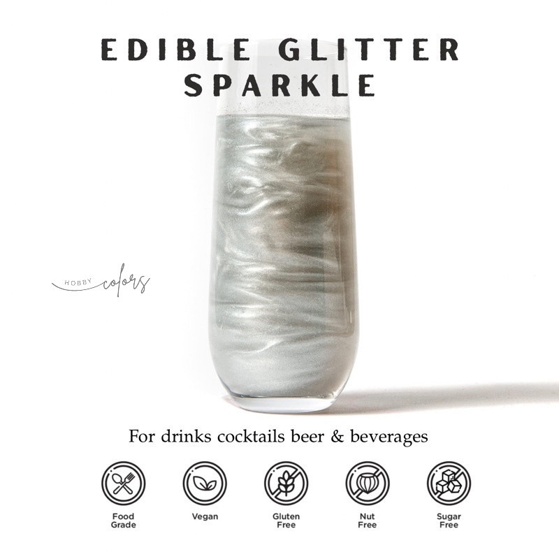 Edible Glitter for Drinks | กลิตเตอร์ สำหรับ ผสมเครื่องดื่ม Food Grade Ingredients ** (พร้อมส่ง! )
