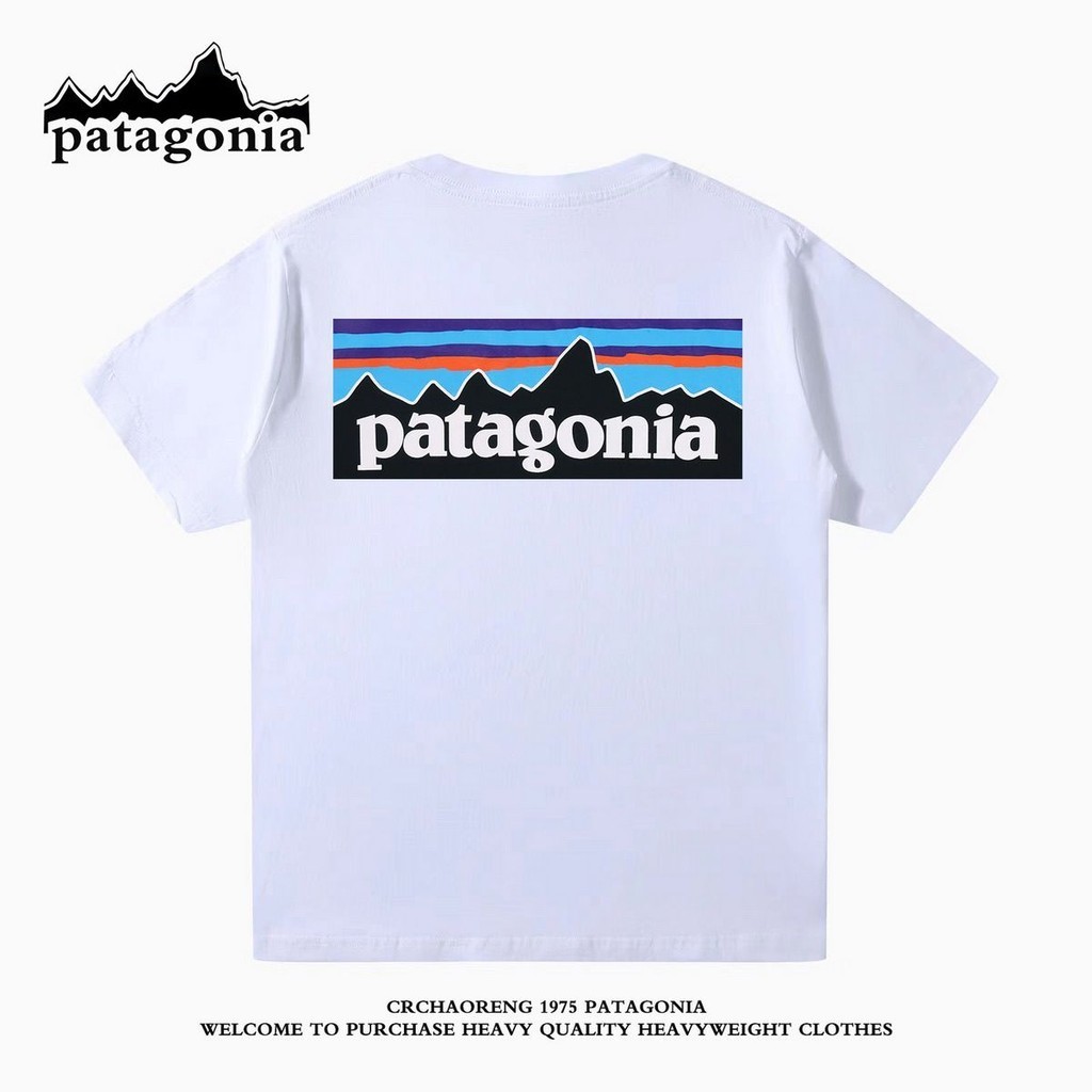 Patagonia เสื ้ อยืดฤดูร ้ อนแขนสั ้ นผู ้ ชาย 2024 สไตล ์ ใหม ่ หลวมระบายอากาศได ้ สบาย