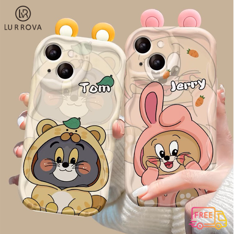 กรณีoppo Reno 13F 5G Reno12 F 5G Reno 12 Reno11 F Reno 11 Reno 10 Reno 8T Reno 8Z Reno 7Z Realme C53 C51 Note50 Reno 8 Reno 7 Reno 6 น่ารักทอมและเจอร์รี่กันกระแทกTPUเคสโทรศัพท์