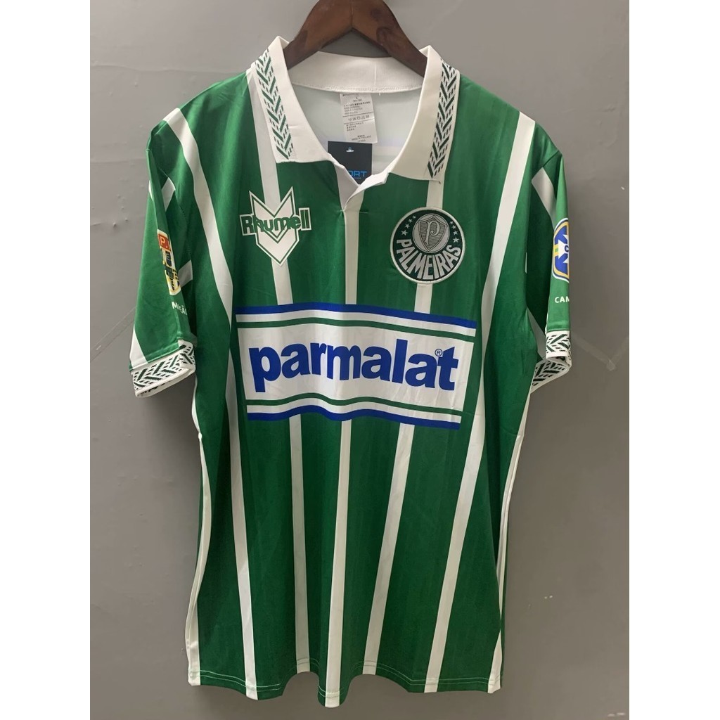 94-95 Palmeiras บ ้ าน Vintage Jersey S-XXL ผู ้ ชายฟุตบอลแขนสั ้ น Jersey Quick แห ้ งกีฬาฟุตบอล AAA
