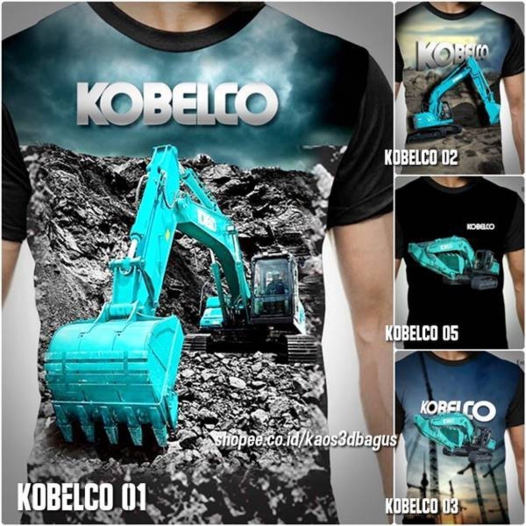 2024 แฟชั่น Kobelco EXCAVATOR อุปกรณ์หนักเสื้อยืด Pama Adaro Mining ถ่านหิน Mining เสื้อยืด Freeport