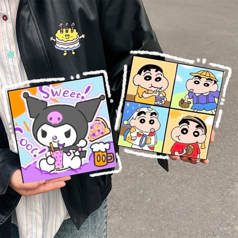Sanrio ภาพวาดสีน้ำมันแบบดิจิตอล DIY 20*20cm การวาดภาพดิจิตอล จิตรกรรมดิจิตอล ขึงเฟรมไม้พร้อมอุปกรณ์ ขนาด