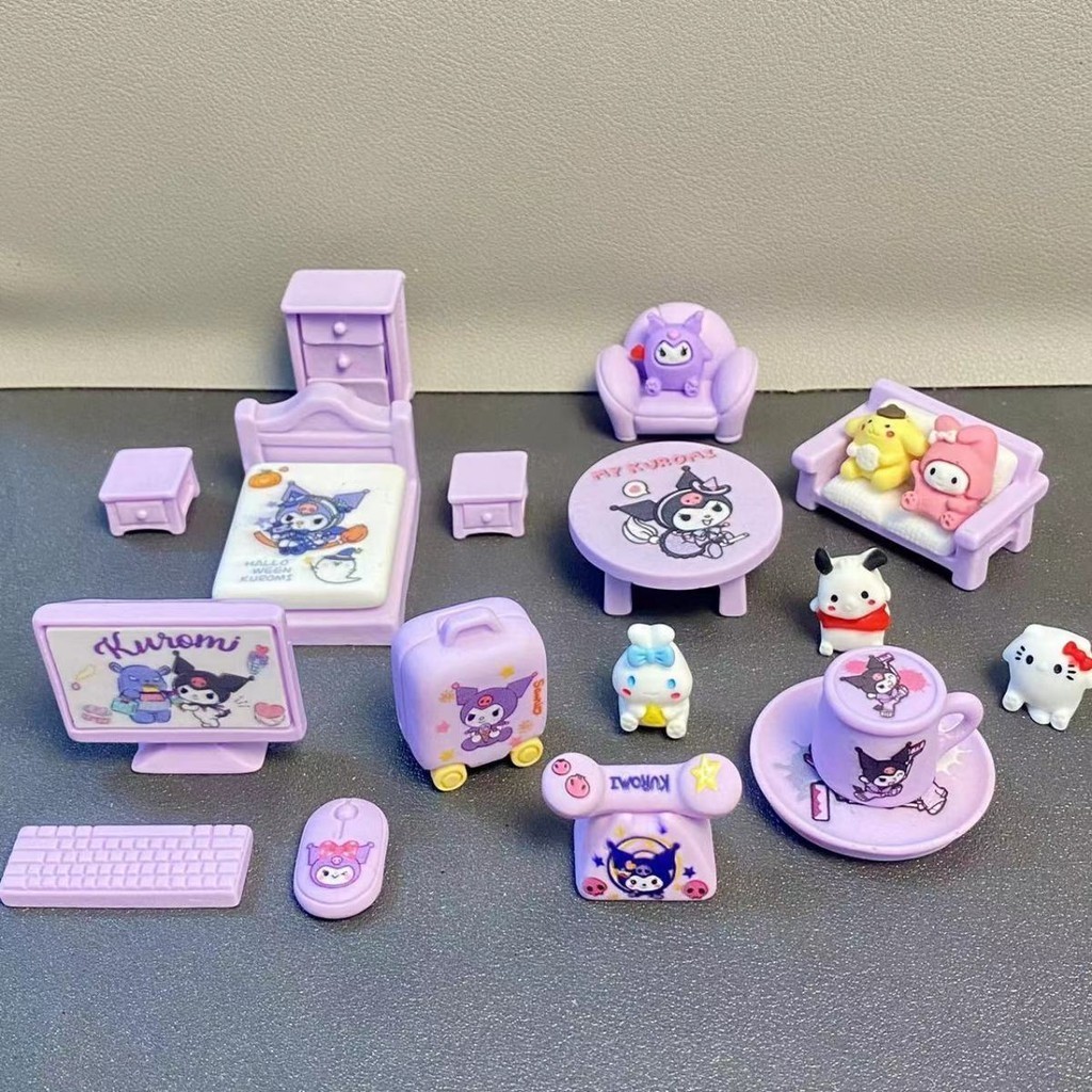 [MINI House] Melody Cinnamon Dog Kuromi จําลอง MINI เฟอร์นิเจอร์เด็กเล่น HOUSE ของเล่น Sanrio เครื่องประดับ