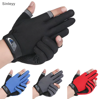 Nle ฤดูร้อนผู้ชายถุงมือตกปลาผู้หญิงสองนิ้วตัดชายหน้าจอสัมผัส Angling Anti-Slip Sun-Proof Breathable ขี่จักรยานฟิตเนสถุงมือ N