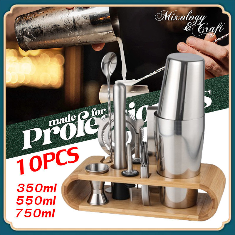 【KC】10PCS Boston ชุดเครื่องปั่นค็อกเทล ค็อกเทล Shaker 350/550/750ml