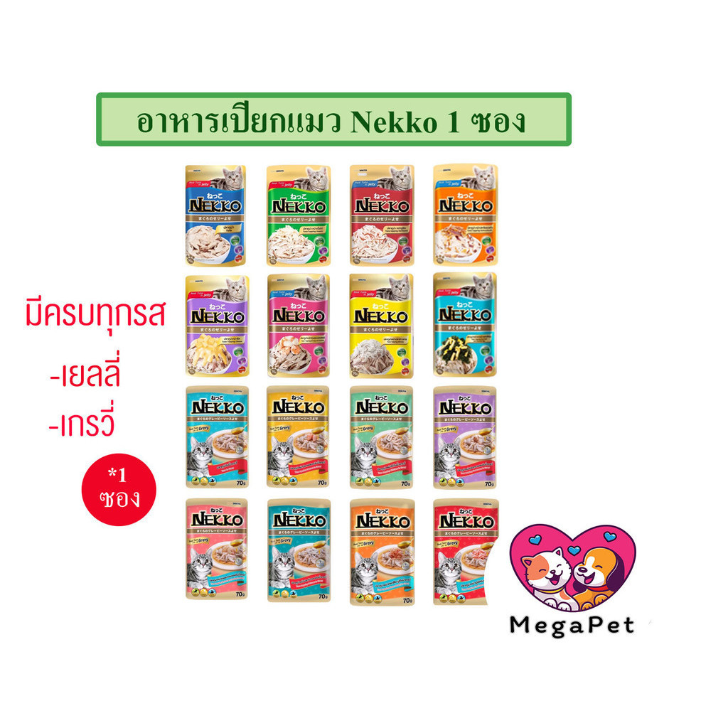 [ 1 ซอง ] Nekko อาหารแมว แบบเปียก ครบทุกรส