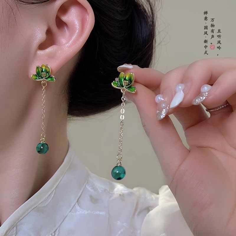 Daoyi ใหม่ต่างหูพู่จีน Hanfu กระโปรงหน้าม้าต่างหูพู่ยาวต่างหู