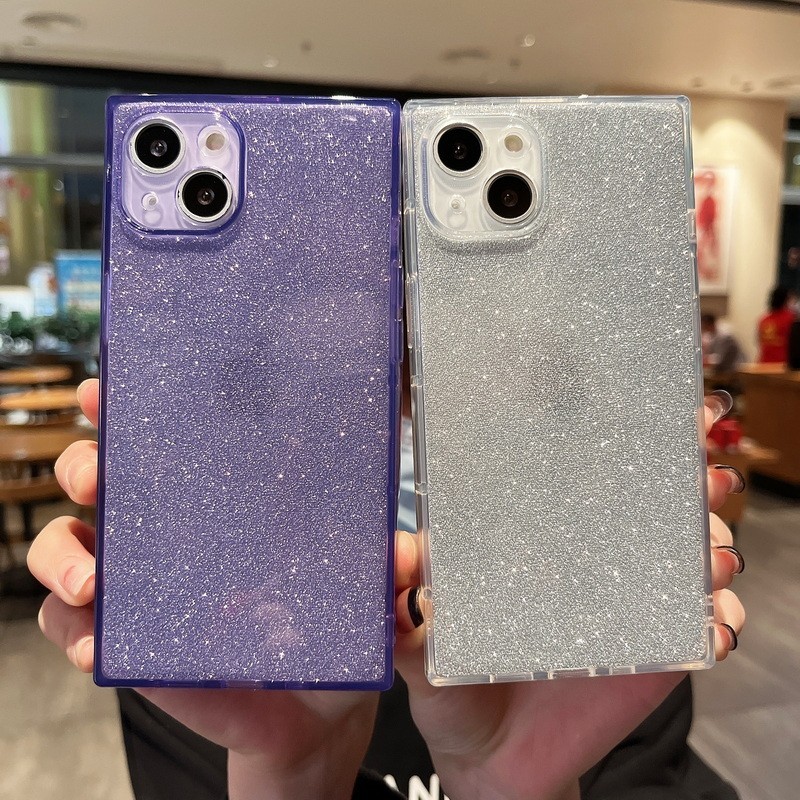 สําหรับ iPhone 14 Plus 13 12 11 Pro MAX XR 8 7 กันกระแทกสแควร์โปร่งใสเคสโทรศัพท์