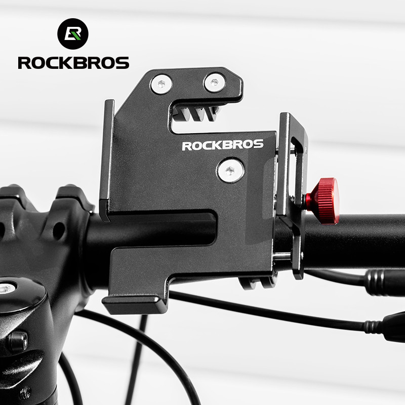 ROCKBROS จักรยานที่วางโทรศัพท์ ส รูปอลูมิเนียมอัลลอยด์ปรับจักรยานโทรศัพท์มือถือยืนยึดกลล็อคขี่จักรยานเมาสําหรับโทรศัพท์มือถือ4.7-7นิ้ว — صورة 6