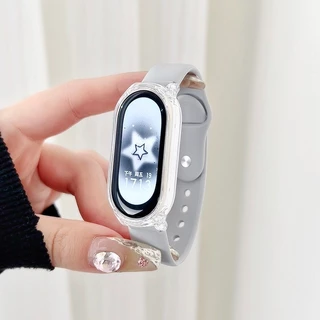 สายซิลิโคนสําหรับ เสี่ยวหมี่ ไมล์ วงดนตรี For Xiaomi Mi Band 10 9 8 7 6 5 4 3 สายนาฬิกาสําหรับ ไมล์ for band 10/9/8/7/5/6/4/3 แฟชั่นสีทึบสร้อยข้อมือนุ่มเปลี่ยนสายรัดข้อมือ
