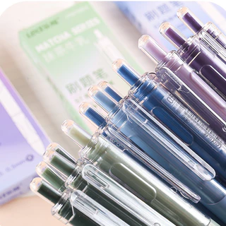 ohayo ปากกาหมึกเยอะ ปากกาแบบกด ขนาด 0.5mm เขียนลื่น 5 ด้าม / กล่อง ปากกาเจล มึกสีดํา เหมาะสําหรับการเขียนข้อสอบ