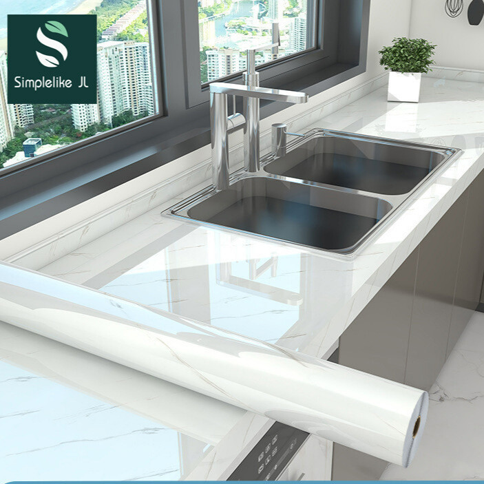 ขนาด 40 cm x3 เมตร วอลเปเปอร์หินอ่อน สติ๊กเกอร์ PVC WALLPAPER มีกาวในตัว กันน้ำ