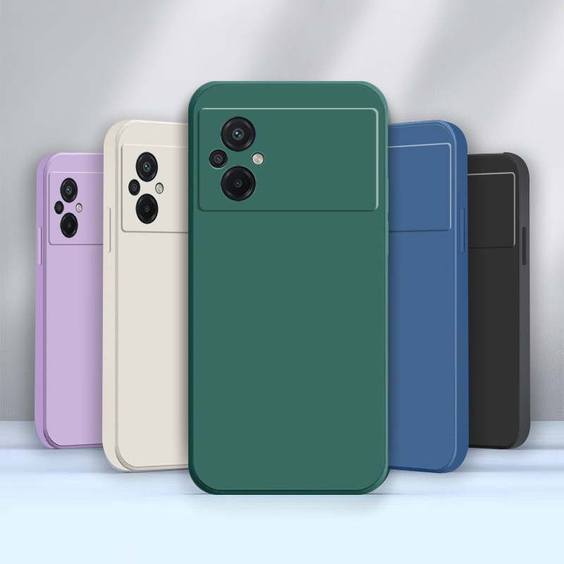 เคส POCO M5 ซิลิโคนเหลวยางธรรมดา Fundas Protector ฝาครอบเคสโทรศัพท์ TPU U8K