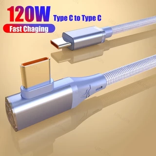 120w Type C ถึง Type C สําหรับ Fast Charging ข้อศอกข้อมูลสําหรับเกม Quick Data Charger Lines