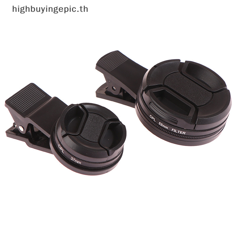 Heth Universal พร้อมคลิปแบบพกพา Professional โทรศัพท์ Polarizer เลนส์มุมกว้าง 37/52 มม.CPL กรองกล้องวงกลมอุปกรณ์เสริมสีดํา HETH