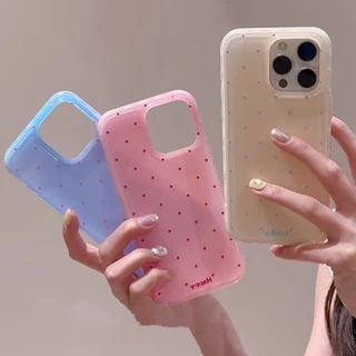 Dots Candy เคสโทรศัพท์สําหรับ iPhone 17ProMax 16Pro 15 14 13 12 Pro Max ครอบคลุมเต็มรูปแบบกันกระแทก Double Layer ป้องกันอะคริลิค