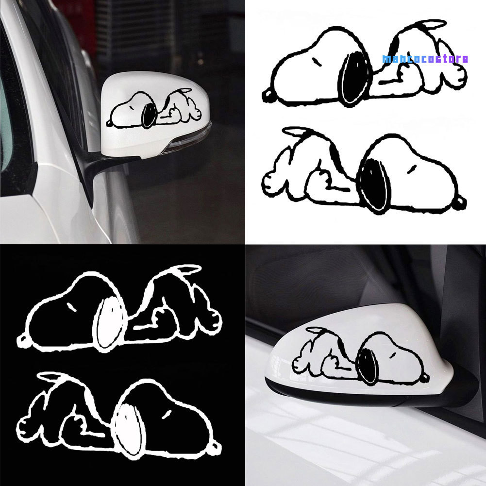 [mancocos]1 คู่น่ารัก Snoopy กระจกมองหลังรถยนต์สติ๊กเกอร์สะท้อนแสงDecalsตกแต่ง
