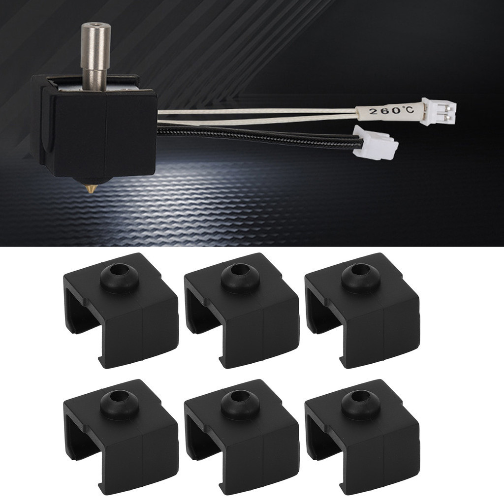 [MET] ปลอกซิลิโคน Hotend 6 ชิ้น 280℃ อุณหภูมิความต้านทาน 3D เครื่องพิมพ์ Extruder ซิลิโคนถุงเท้าสําหรับ Ender 3 V3 SE