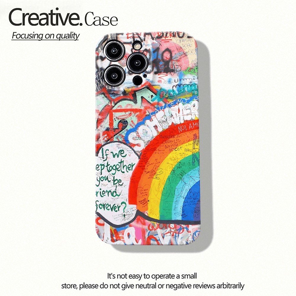 น่ารัก Rainbow Cort-core โทรศัพท์ Hardcase สําหรับ OPPO Realme3 5 5I 5S 6I 6 6S 6PRO 7I C17 8 4G 8PR