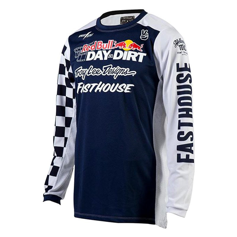 Fasthouse ฤดูร้อนสไตล์ใหม่ชุดรถจักรยานยนต์แขนยาว Breathable Quick-Drying จักรยานเสือภูเขา Off-Road ชุดแข่งเสื้อยืด