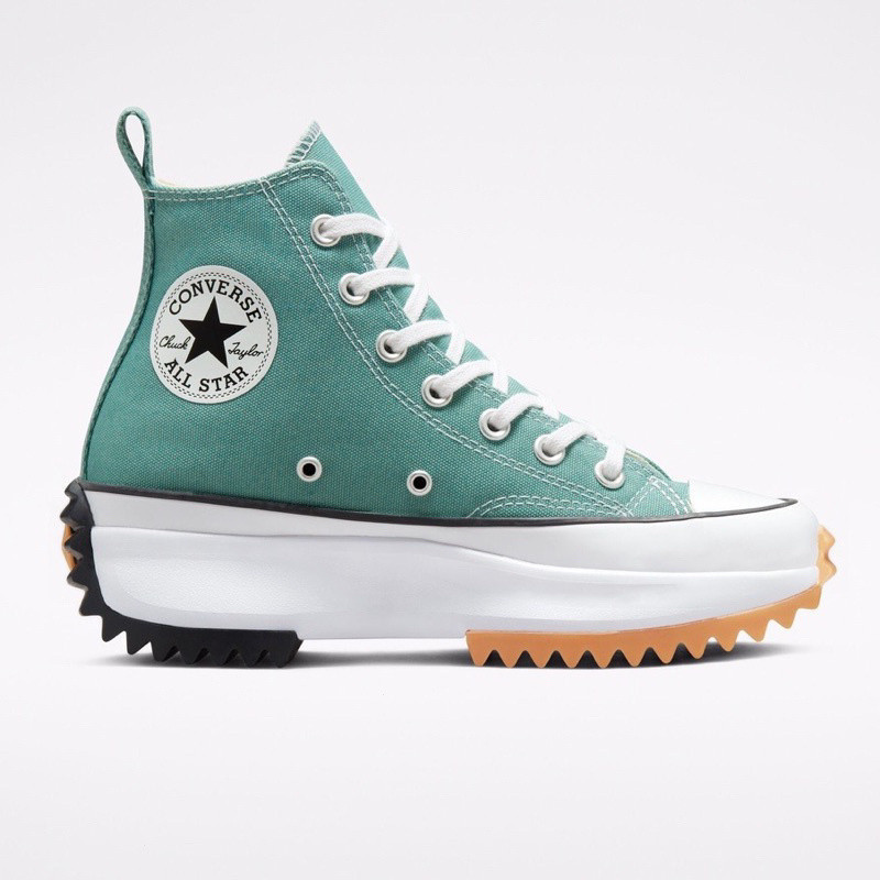 Converse Run Star hike ผ้าใบรีไซเคิล Hi Green Mint No. 5 US