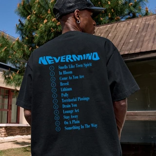 เสื้อยืดผู้ชายเท่ๆ คอกลมแขนสั้น สกรีนลายวงNIRVANA เสื้อยืดสตรีทแฟชั่นวินเทจ oversize เสื้อวงวินเทจ โอเวอร์ไซส์คนอ้วน