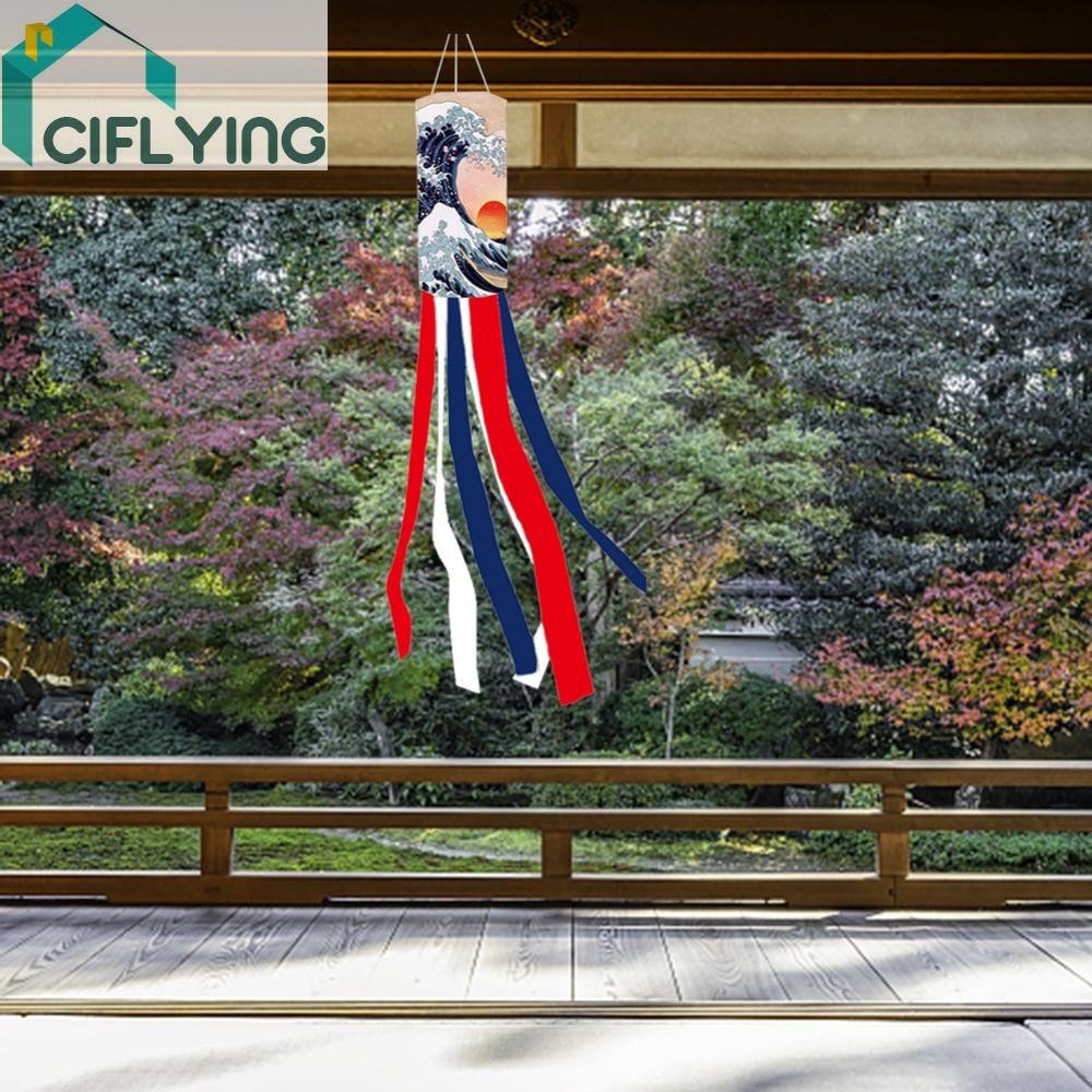 100 ซม.กันน้ําปลาคาร์พ Windsock ญี่ปุ่นแขวน Koinobori ธงตกแต่งสวน [Ciflying.th]