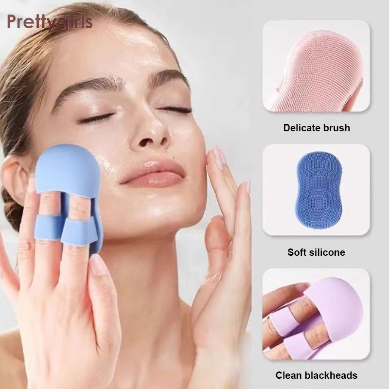 PY.thMakeup Removal แปรงทําความสะอาดขนนุ่ม แปรงนวดซิลิโคน Mini Finger Face Wash Brush-PY
