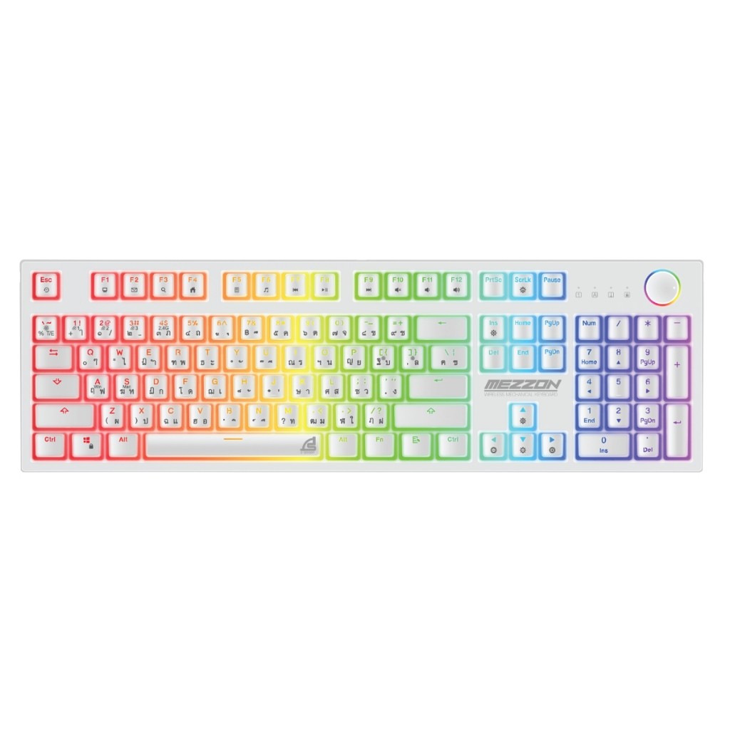 SIGNO KB-752 MEZZON WIRELESS MECHANICAL GAMING KEYBOARD คีย์บอร์ดเกมมิ่ง เชื่อมต่อ 3 โหมด
