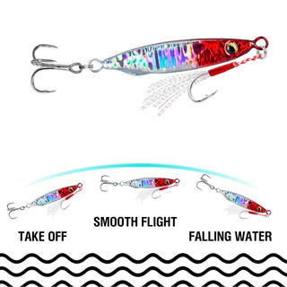 1 PC โลหะ Jig Sinking 5/10/15/20/25/30g 3D ตา Casting Lure เลเซอร์ตกปลา Jigging ประดิษฐ์ Hard เหยื่อผ้าไหม Bright ตะขอ Sharp