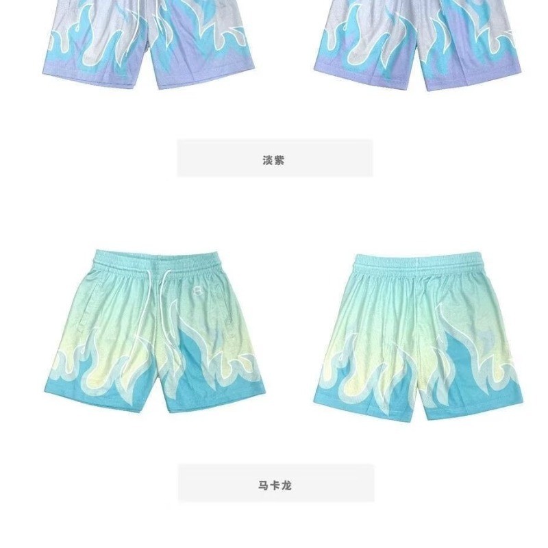 แบรนด์อินเทรนด์พิมพ์กางเกงขาสั้นอเมริกันชายบาสเกตบอลระบายอากาศแห้งเร็ววิ่งสามจุดกางเกง