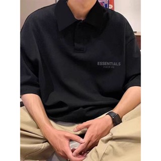 โอเวอร์ไซส์ FOG ESSENTIALSPOLO เสื้อยืดแขนสั้นคอปกสําหรับผู้…