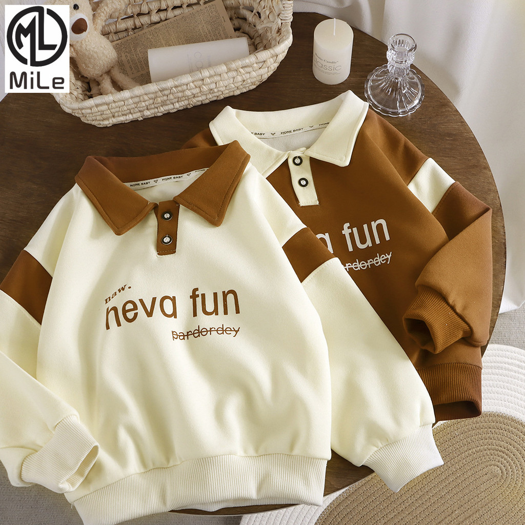 [ML] 80-160 ซม.ชายเกาหลีรุ่นเสื้อกันหนาวสไตล์ใหม่Lapelเสื้อโปโลผู้ชายฤดูใบไ