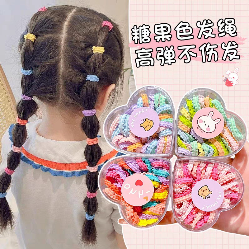 50 แท่ง/กล่อง ยางมัดผมแฟชั่นเซตลวดลายหวาน ปลอดภัยสำหรับทารก ยางรัดผมยืดหยุ่นดี ส่งเร็วฟรี 🎀