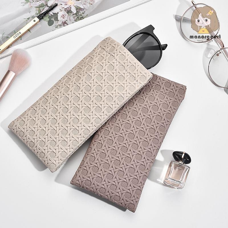 [LO] 1 ชิ้นทอแว่นตากระเป๋าแว่นตากันแดดกล่องแบบพกพากันน้ําแว่นตากระเป๋ PU แว่นตาฝาครอบป้องกันกระเป๋าเก็บ TH