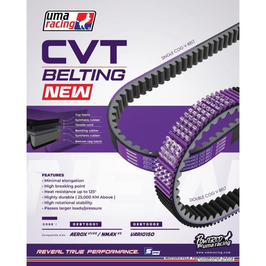 UMA RACING V BELT NVX NMAX VARIO150 VARIO125 PCX150 NVX V1 NVX V2 NMAX V2 V-BELT BELTING