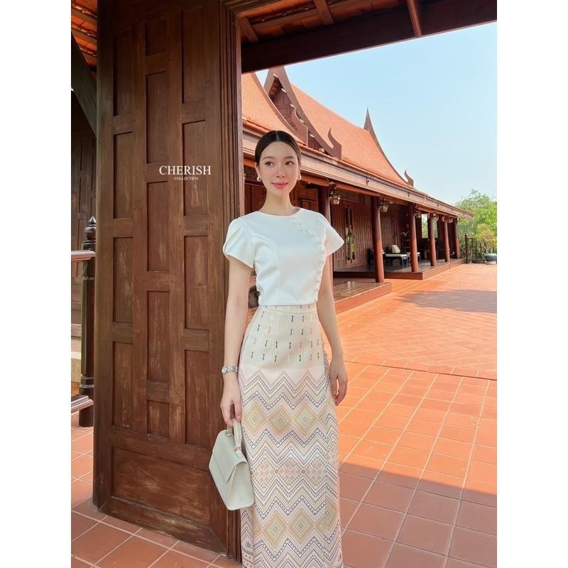 Nutcha. (พร้อมส่ง) cherish8 ชุดไทยประยุกต์งานสวยเรียบหรูดูแพง Nc.shop