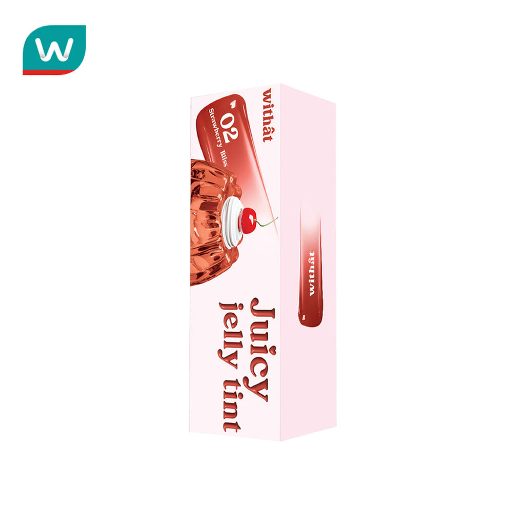 Withat วิทแทท จุ๊ซซี่ เจลลี่ ลิป ทินท์ 4.5มล. 02 สตรอว์เบอร์รี บลิส