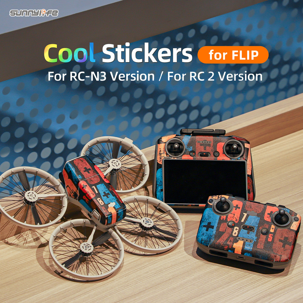 สําหรับ DJI Flip สติ๊กเกอร์สีสันสดใส RC 2 รีโมทคอนโทรลฟิล์มป้องกัน RC-N3 ป้องกันรอยขีดข่วน Flip Drone อุปกรณ์เสริม