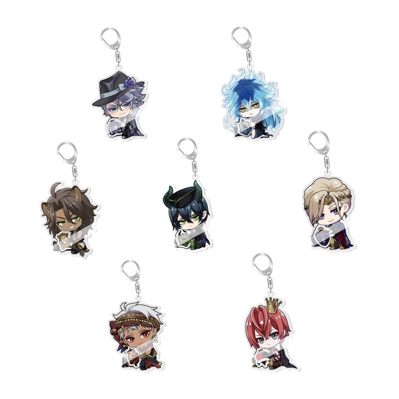 7pcs Twisted wonderland Riddle Rosehearts Azul Ashengrott อะนิเมะน่ารักอะคริลิคพวงกุญแจตกแต่งคอลเลกชันของเล่นของขวัญคอสเพลย์