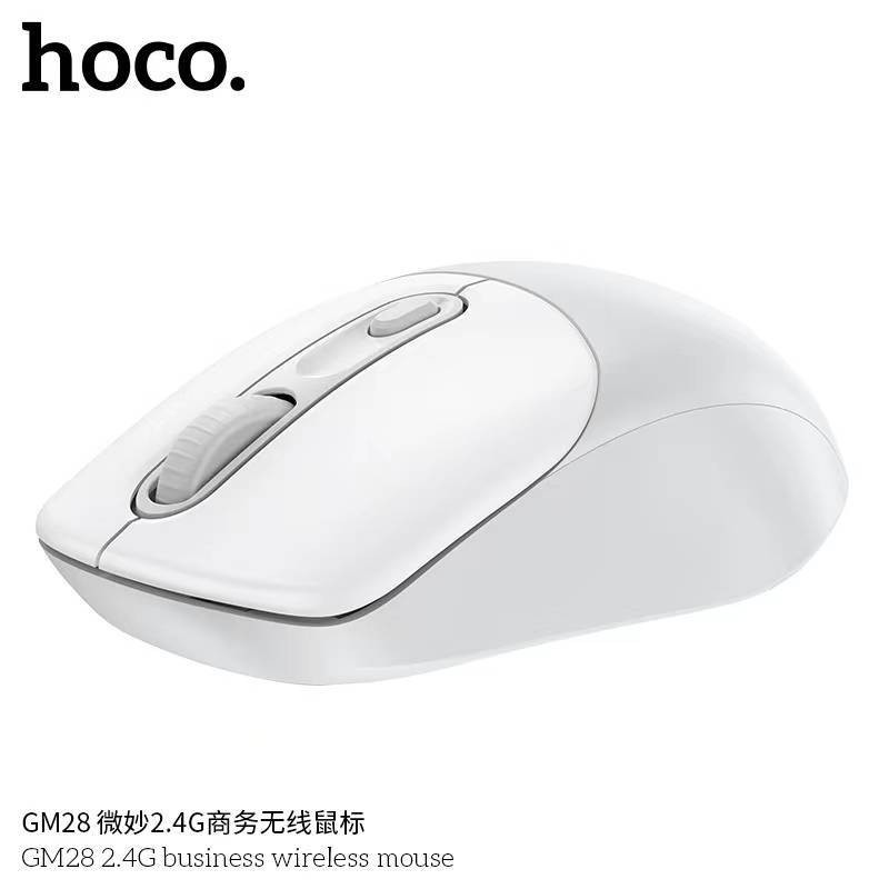 HOCO GM28 เมาส์ไร้สาย เชื่อมต่อ USB 2.4G ความเร็ว 800 - 1600 DPI ปุ่มกด 4 ปุ่ม รองรับคอมพ์ โน้ตบุ้ค เมาส์ Wireless Mouse