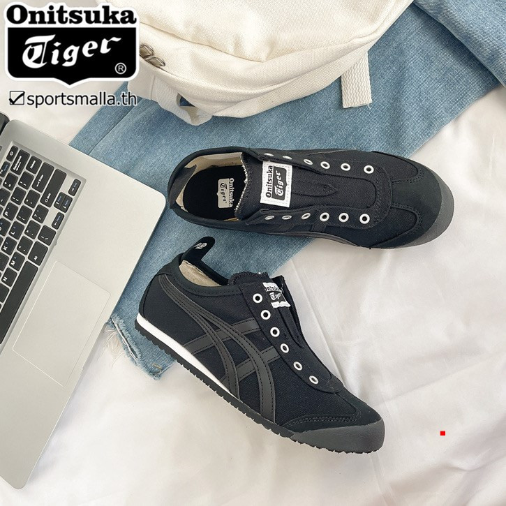 Onitska MEXICO 66 รองเท้าผ้าใบสีดําสําหรับผู้ชายและผู้หญิง D3KQ-9090