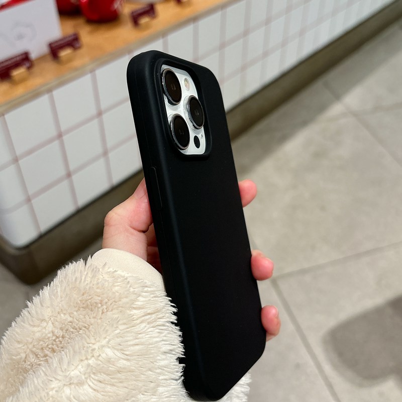 Real Liquid SiliconAnti paste และกันน้ํา Ultra Soft Strong Magnetic Velvet Non-slip Casing Case สําหรับ Apple Ip IPhone 11 12 13 14 15 16 Pro Max 14 15 16 Plus Anti-Fingerprint