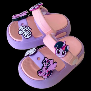 XIXITIAO My Little Pony รองเท้าแตะสายรัดคู่ผู้หญิงฤดูร้อนสวมใส่ด้านนอกรองเท้าแตะชายหาด