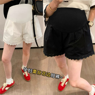 กางเกงคนท้องฤดูร้อนลูกไม้หวานสบายๆท้องยกกางเกงขาสั้น