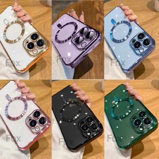 เคสชาร์จไร้สาย พร้อมเลนส์กันกล้อง สำหรับ iPHONE ทุกรุ่น 11 12 13 14 pro promax x xs xs max xr เคสหรู พร้อมส่ง