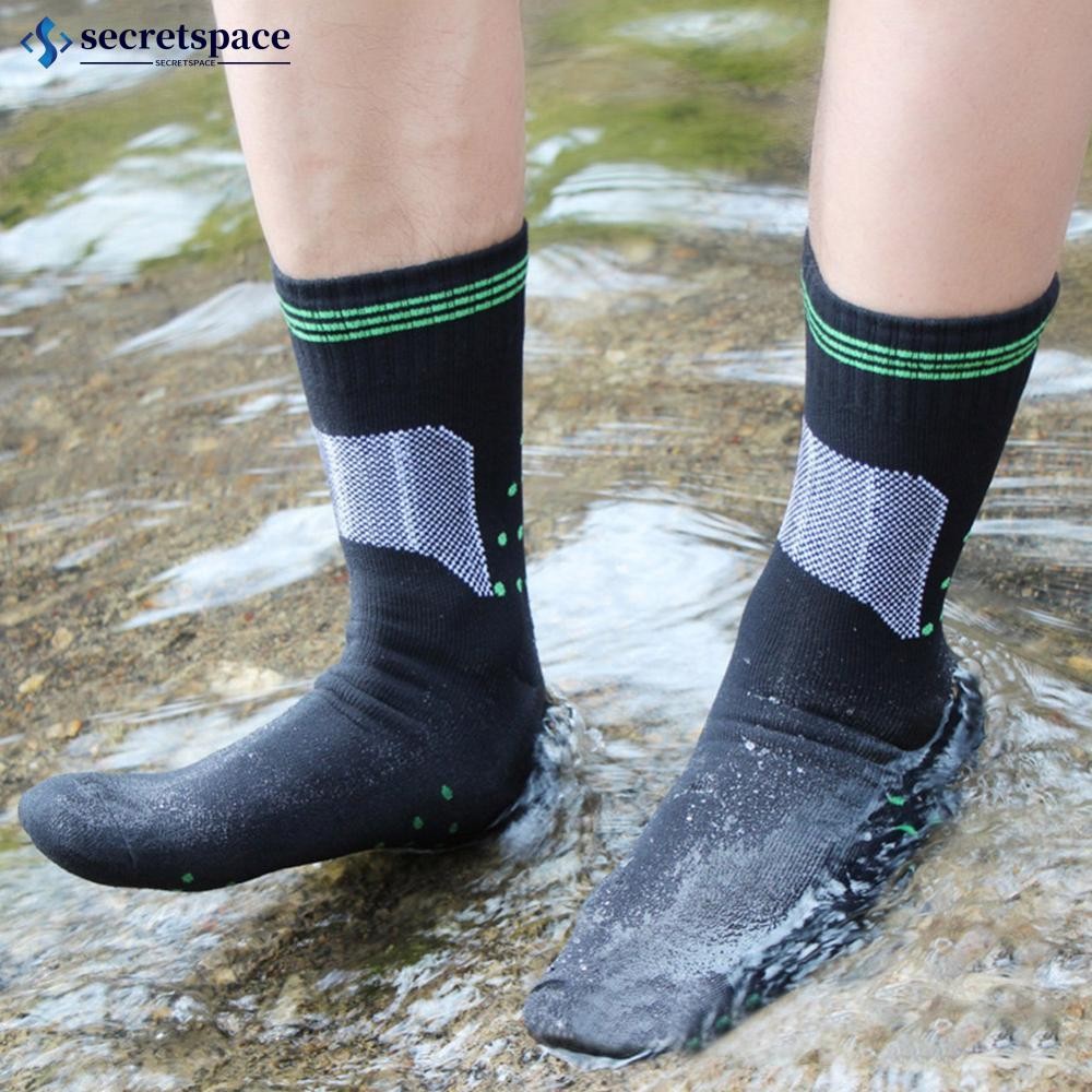 Secretspace ถุงเท้ากันน้ํากลางแจ้ง Breathable ลูกเรือถุงเท้ากันน้ําเดินป่า Wading Camping ขี่จักรยานฤดูหนาวเลื่อนหิมะ Warm ดูดซับเหงื่อถุงเท้า D4O3