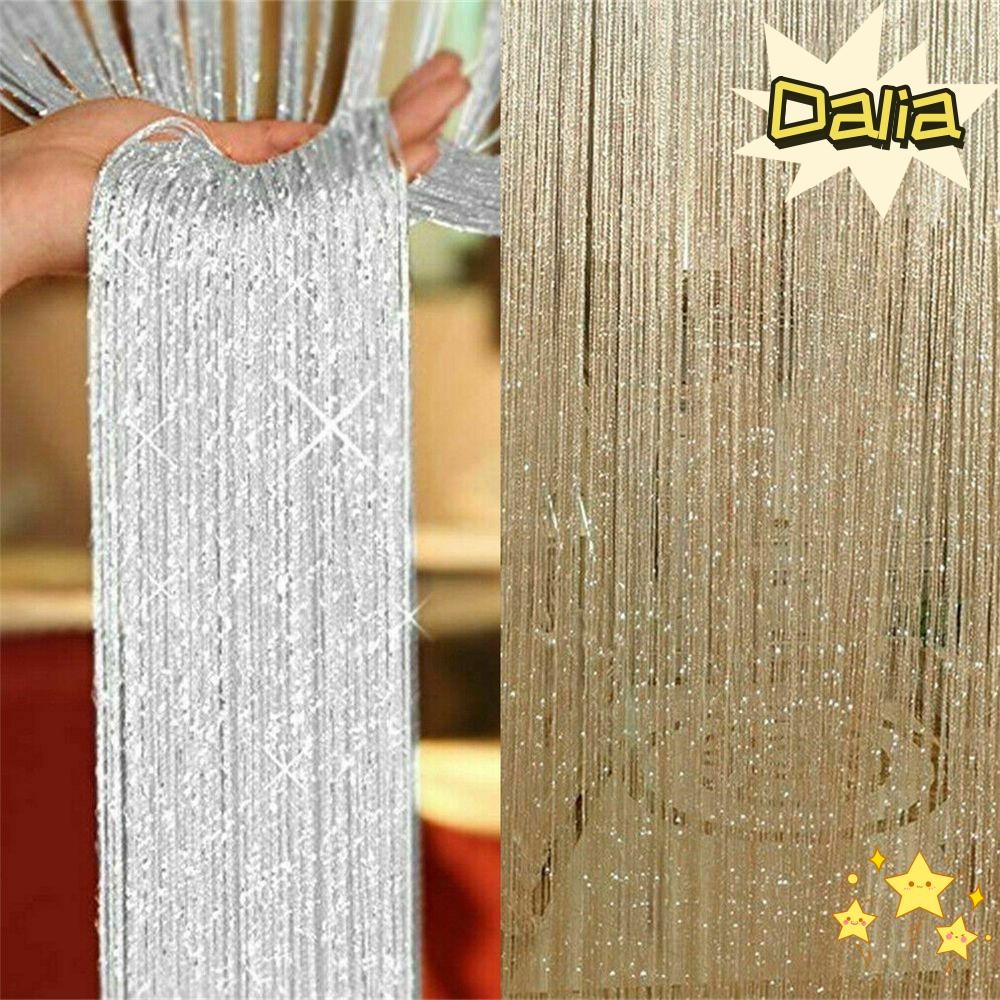 Dalia แขวนผ้าม่านลูกปัด Bold การเข้ารหัส Home Decor Room Divider งานแต่งงานตกแต่งพู่ Shining หน้าจอแผง