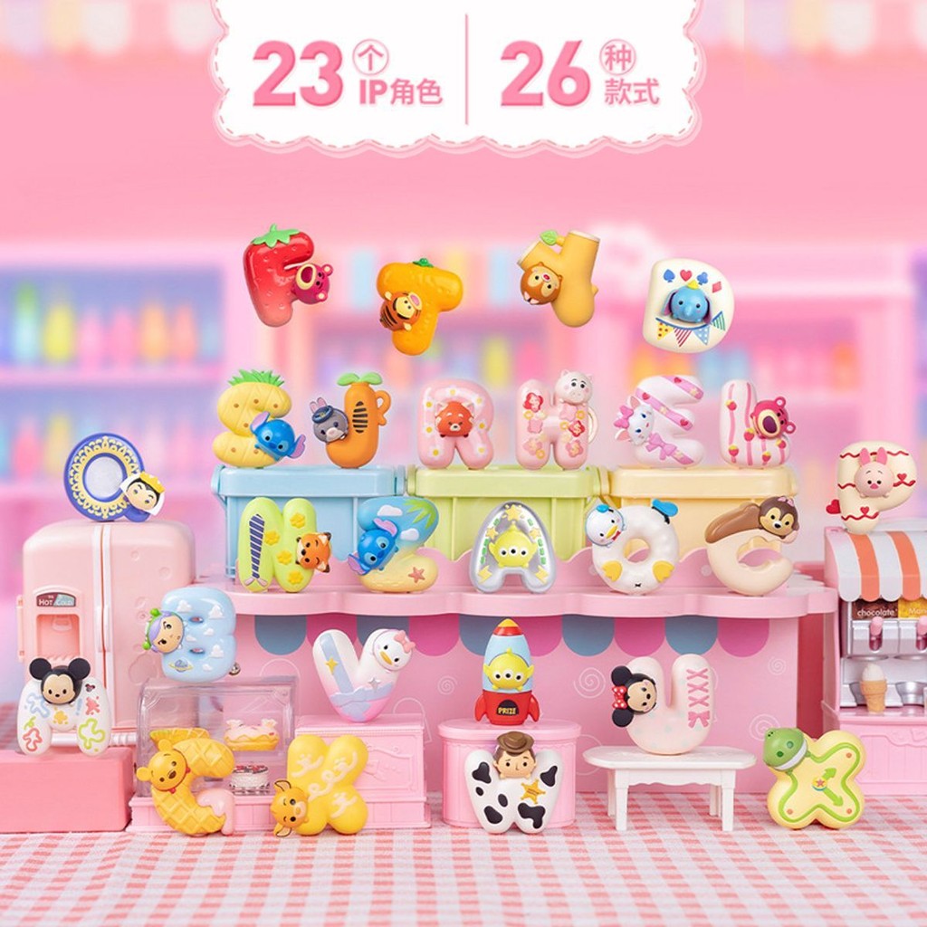 My Blind Box Disney Letter Magnetic ตู้เย็นสติกเกอร์ Blind Bag กล่องตาบอดคู่ชื่อ Ambreviation Strawberry Bear Stitch สินค้า