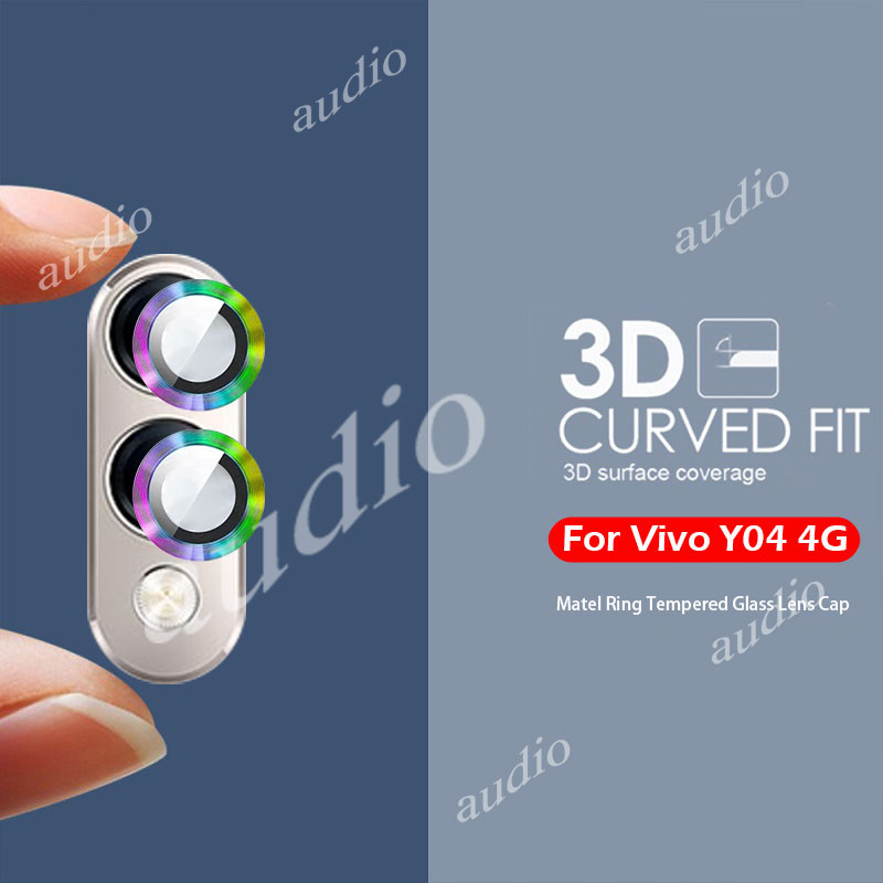 Vivo Y04 4G โลหะกล้องเลนส์ Protector กระจกนิรภัยสําหรับ VIVO Y04 vivoy04 4G Ultra Thin Clear แหวนโลห